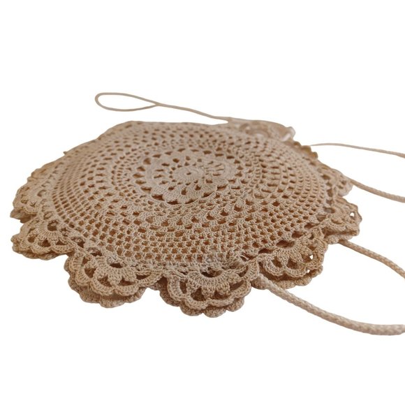 Mister Ernest Crochet 7.5" Evening Bag Shoulder String 17.5" Lined Vtg Hong Kong - Picture 2 of 9